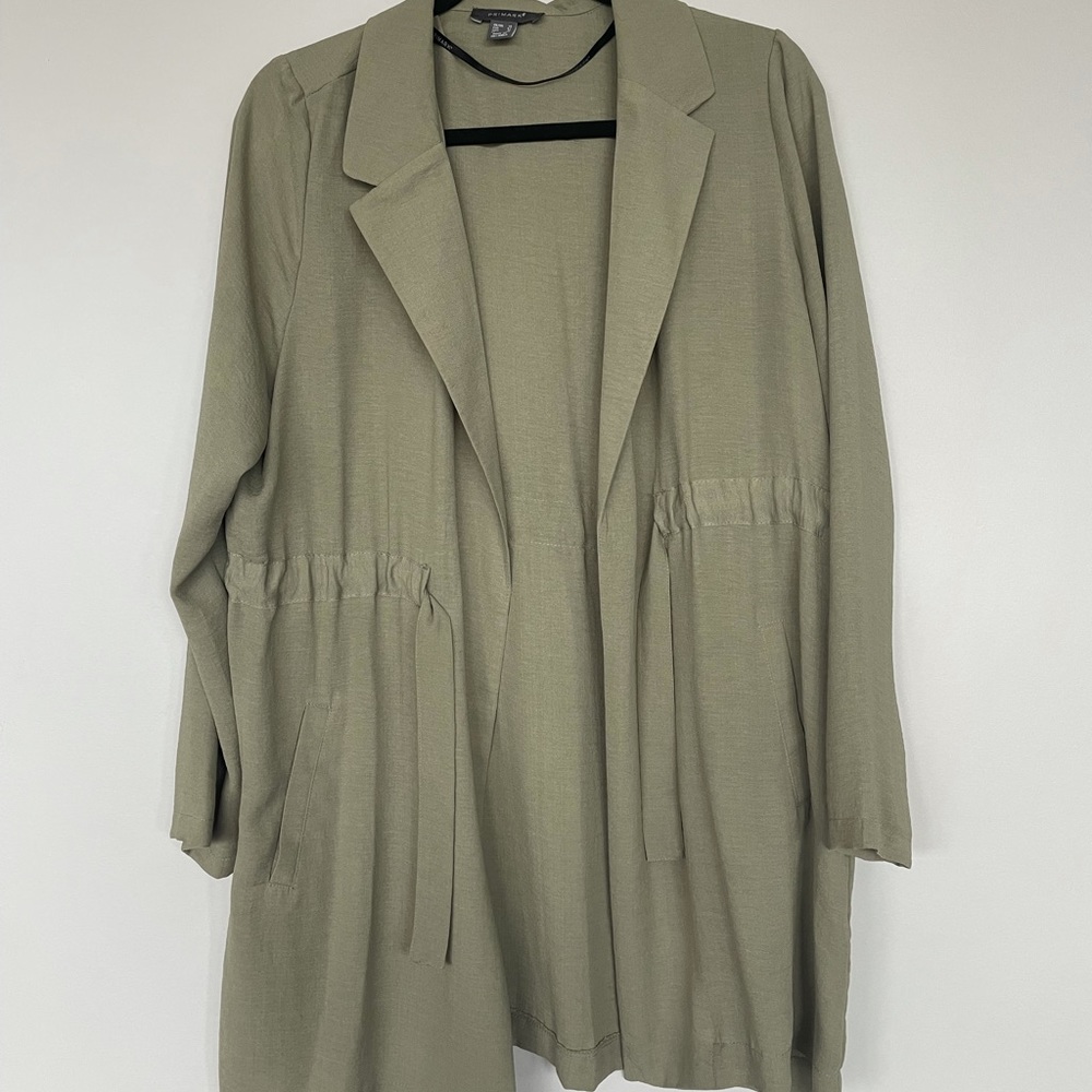 Olive green light weight cardigan style jacket
